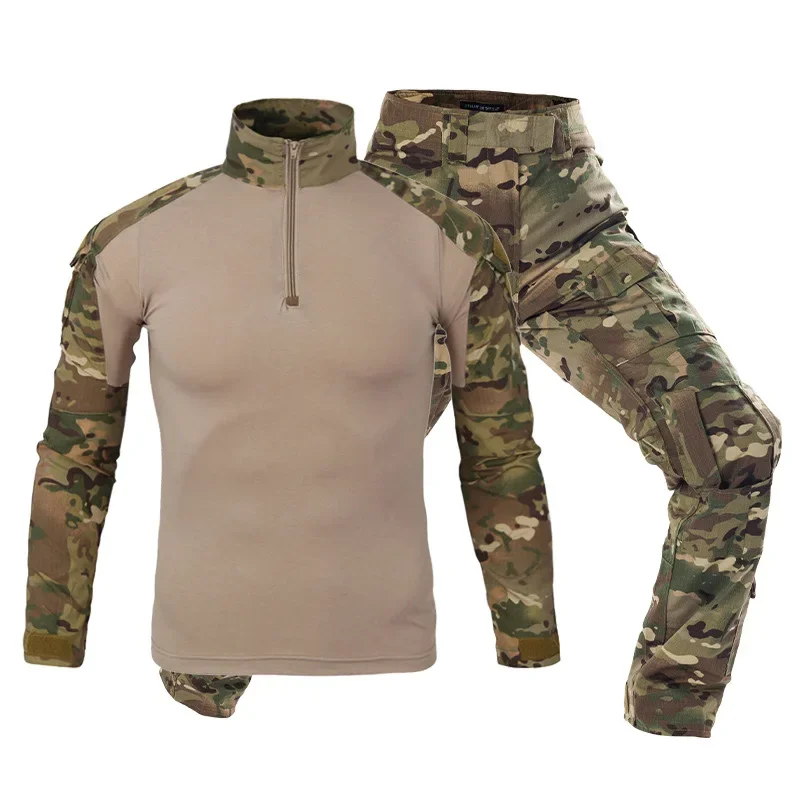 Tactical Military Shirt Cargo - Conjunto de Uniforme Tático Masculino Preto,