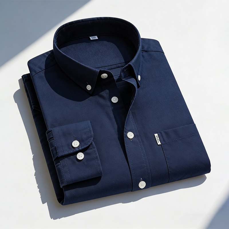 Oxford Cotton Casual Shirt Business - Camisas Casuais de Manga Longa em
