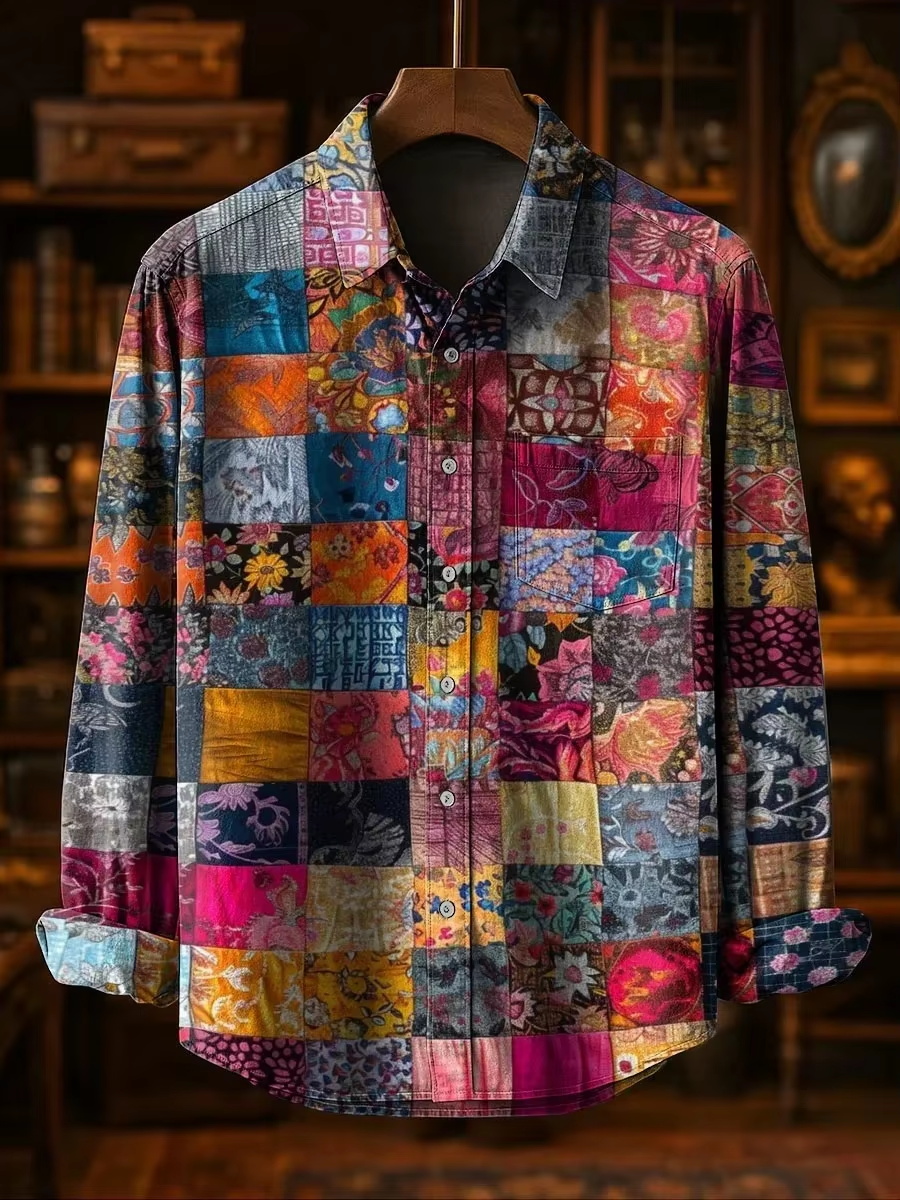 Mens Linen Shirt Long Sleeve - Camisa Casual Masculina de Linho com
