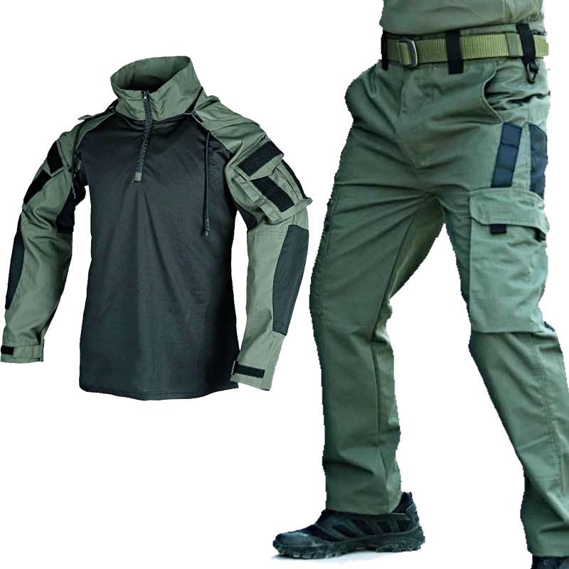 Tactical Military Shirt Cargo - Conjunto de uniforme tático militar, camisa