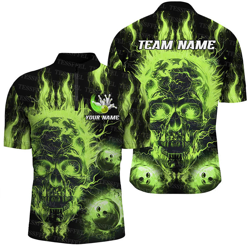 Nome personalizado graffiti ch - Short Sleeve Bowling Shirt Retro avaliação e preço