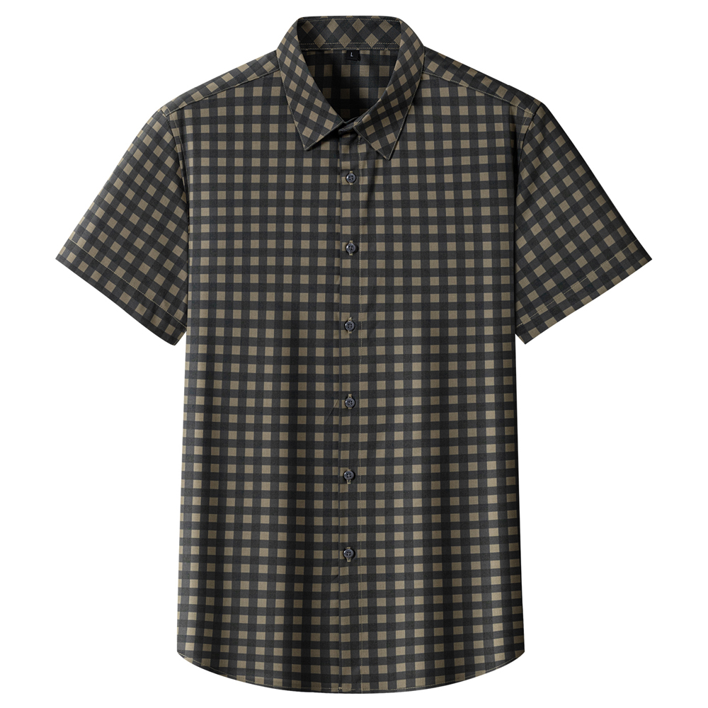 Camisa masculina de verão sem  - Breathable Bamboo Fiber Shirt Non Iron avaliação e preço
