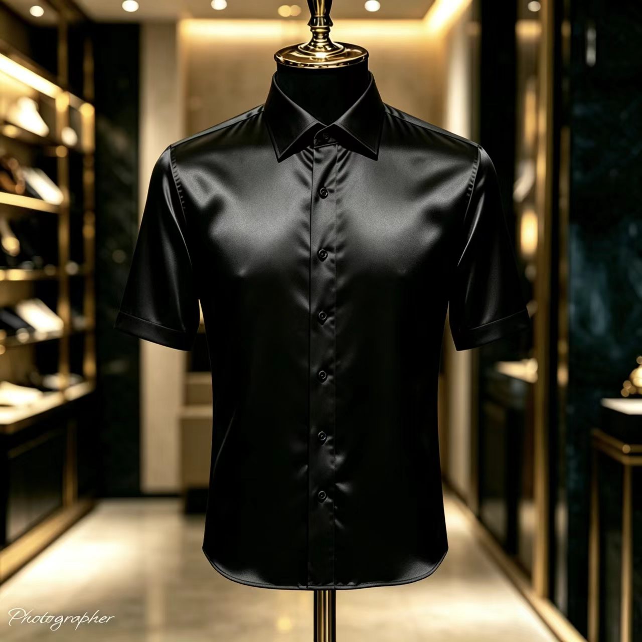 Camisa Social Masculina de Cet - Mens Satin Silk Dress Shirt avaliação e preço