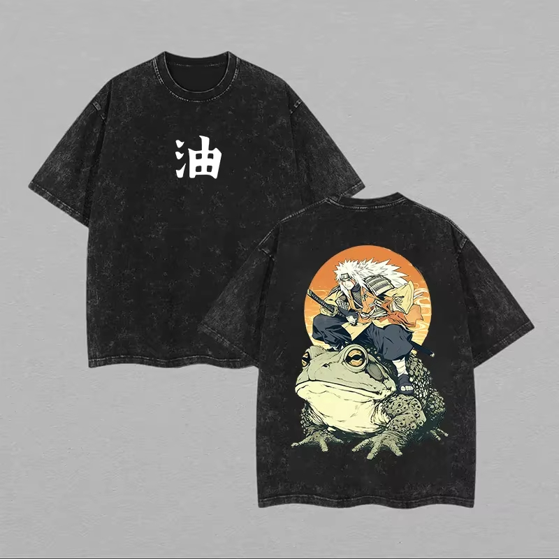 Camiseta Masculina 2026 Jiraiy - Acid Wash Vintage Graphic T Shirt avaliação e preço