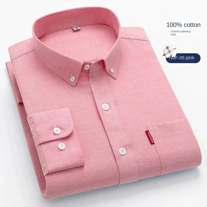 Camisa Oxford girada para home - Oxford Cotton Casual Shirt Business avaliação e preço