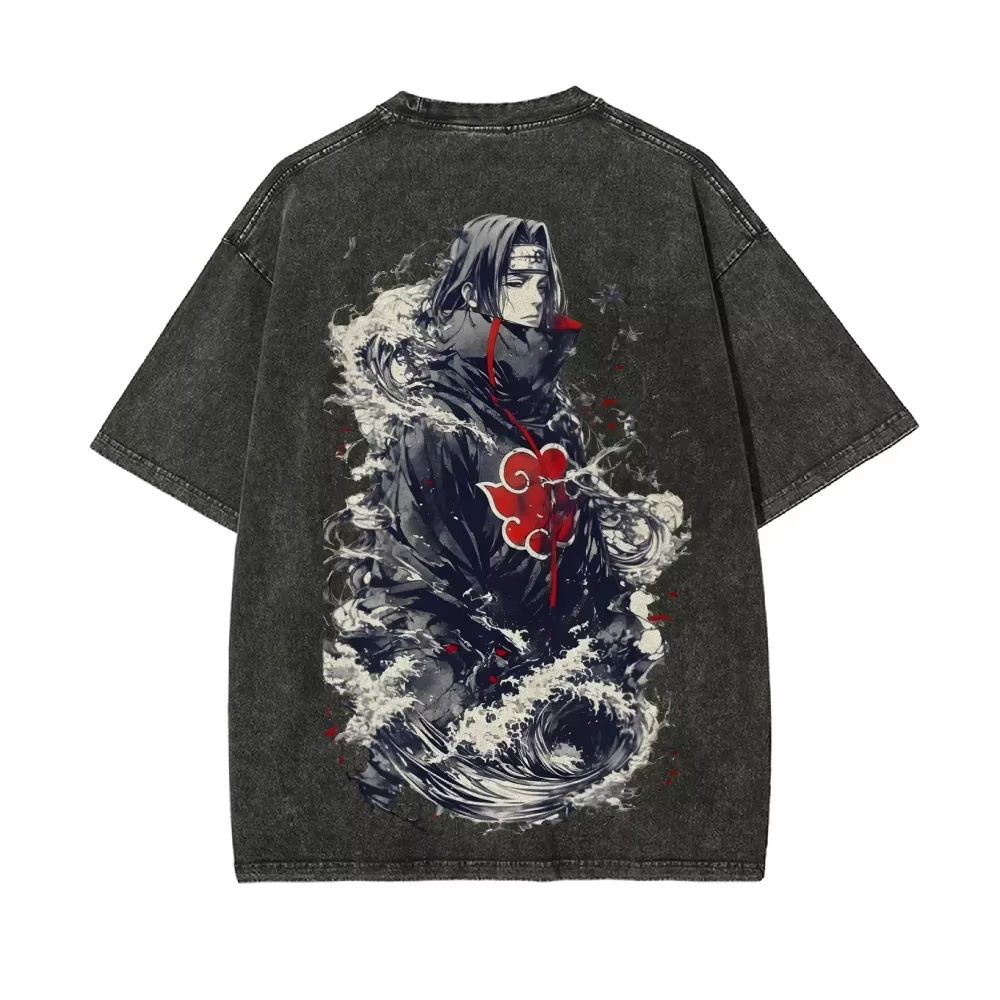 NOVA Camiseta Naruto Itachi Uc - Acid Wash Vintage Graphic T Shirt avaliação e preço