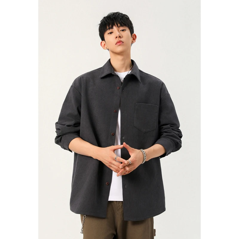 Camisa masculina de veludo cot - Corduroy Button Up Shirt Men avaliação e preço