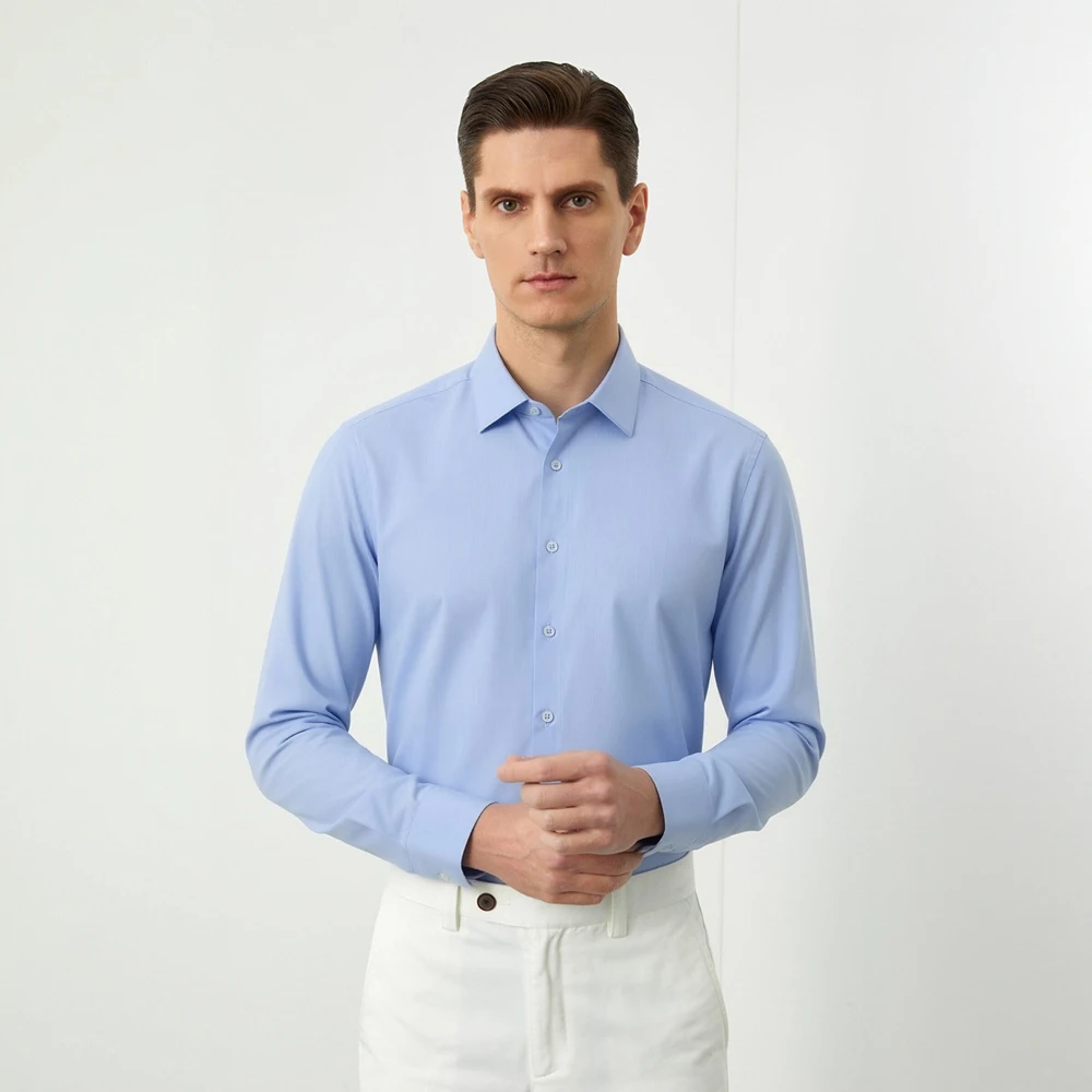 Camisa Social Masculina Casual - Breathable Bamboo Fiber Shirt Non Iron avaliação e preço