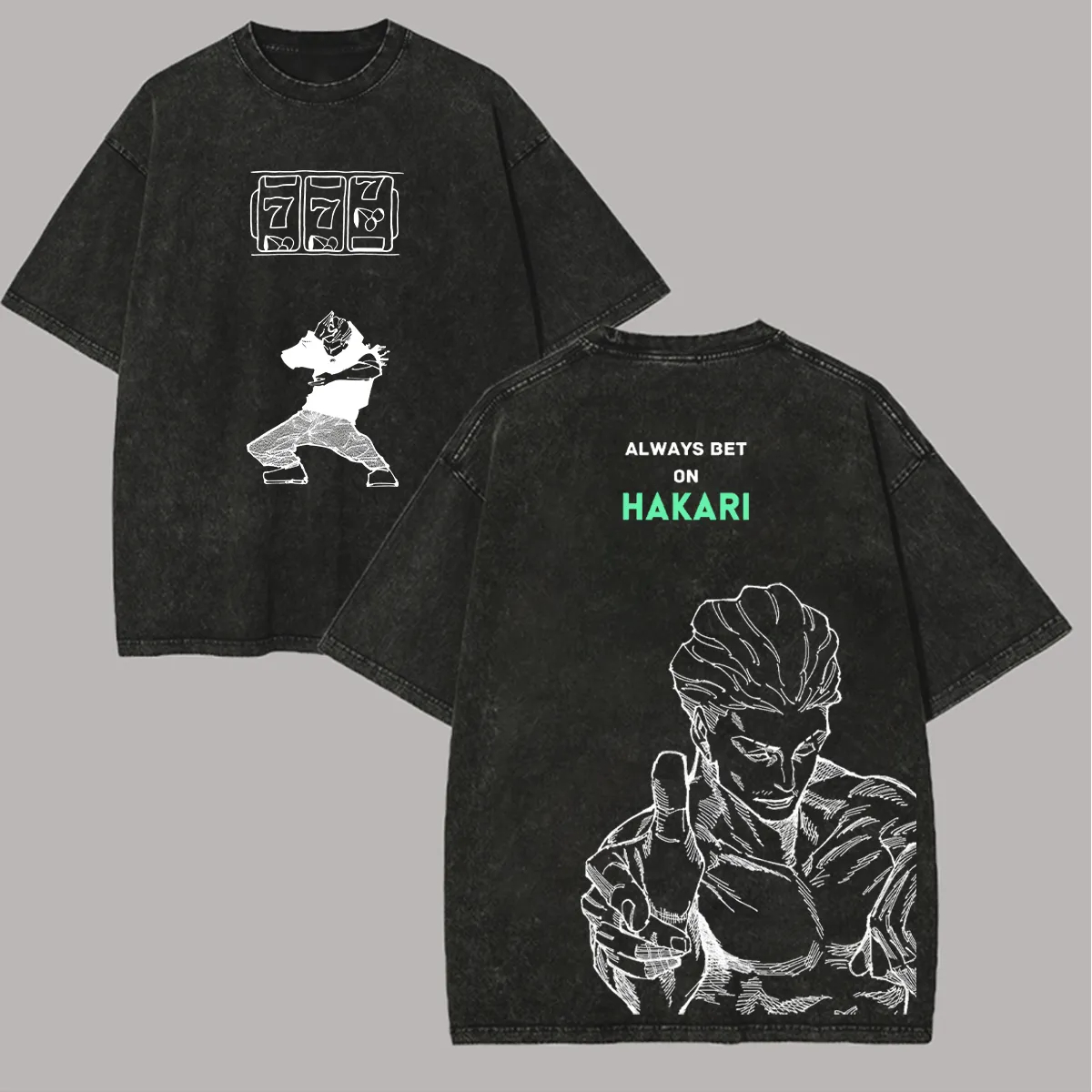 Camiseta Jujutsu Kaisen Hakari - Acid Wash Vintage Graphic T Shirt avaliação e preço