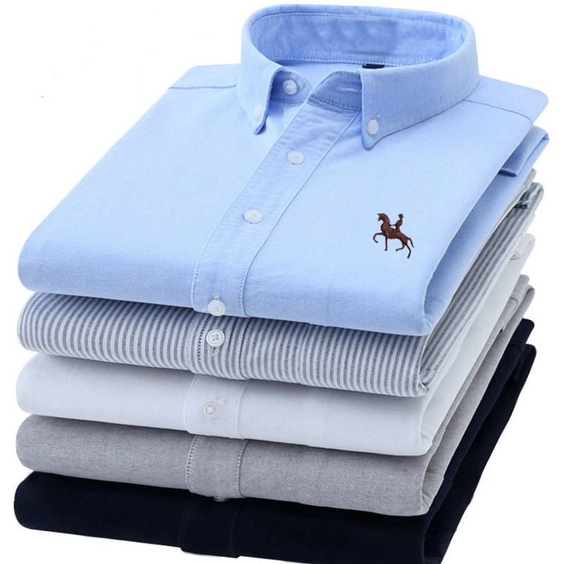 S-6XL oxford camisas para home - Oxford Cotton Casual Shirt Business avaliação e preço