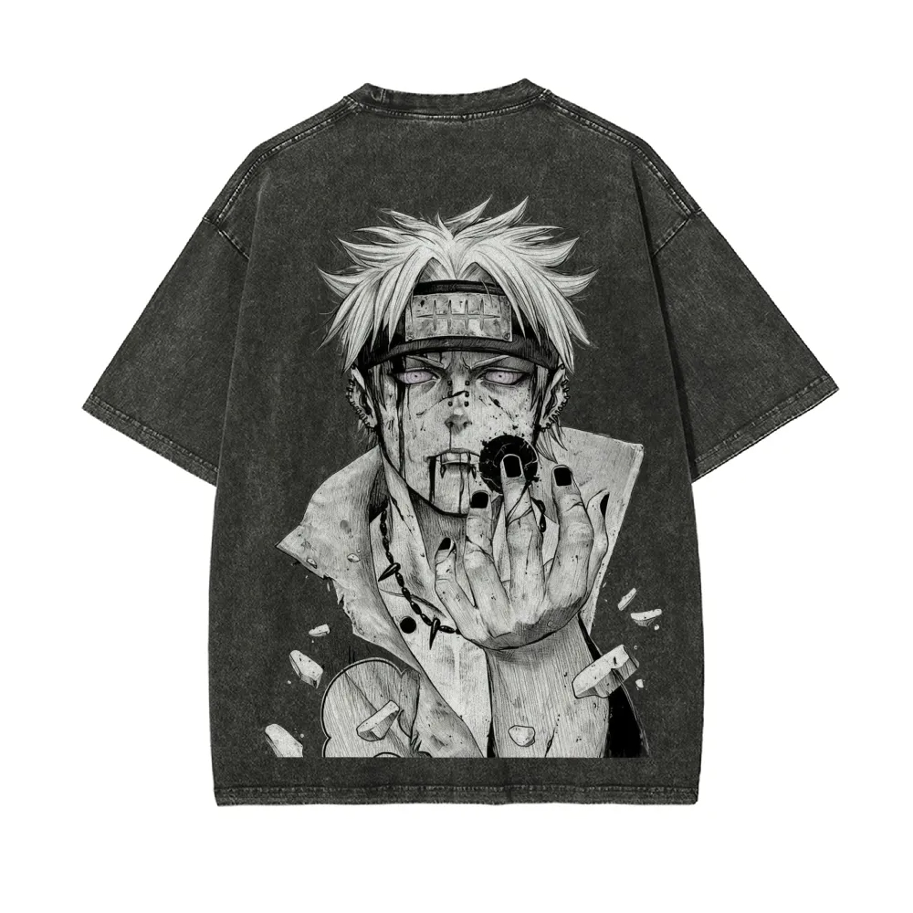 Camiseta Naruto Pain Rinnegan  - Acid Wash Vintage Graphic T Shirt avaliação e preço