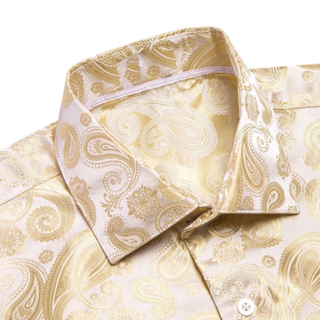 Camisa de seda de manga compri - Mens Satin Silk Dress Shirt avaliação e preço
