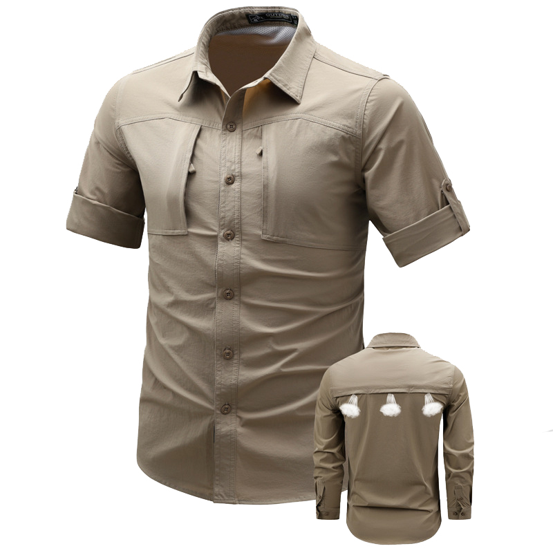 Camisas masculinas de manga co - Tactical Military Shirt Cargo avaliação e preço